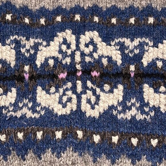 Carroll Reed Turtleneck Sweater 100% Wool Fair Isle Fisherman Core - Picture 5 of 7